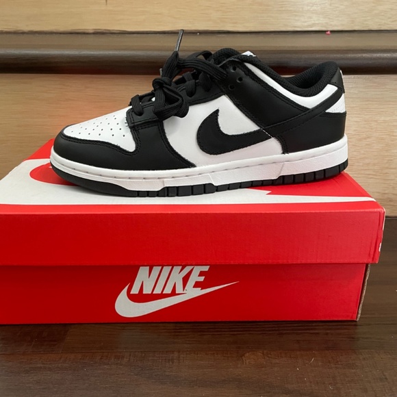 Nike SB Dunk Low Pro in White and Black just restocked in  White Nike Dunk Low- White/Black-White